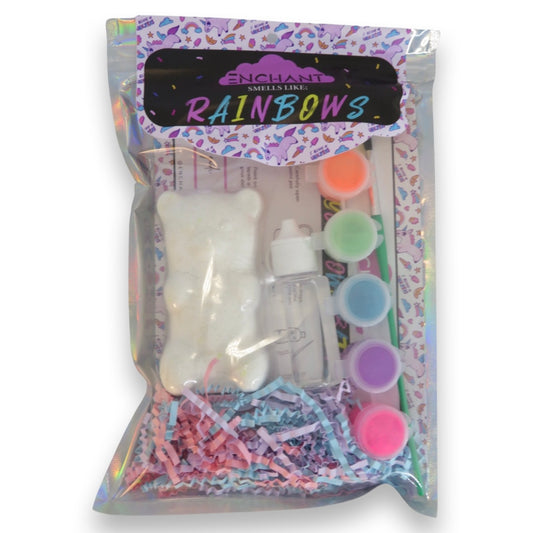 Paint your own bath bomb kit (Rainbows)